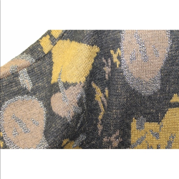 Monte Xerano Women Sweater Coat Over Piece Med Paris Wool Abstract Black Brown - Picture 11 of 11